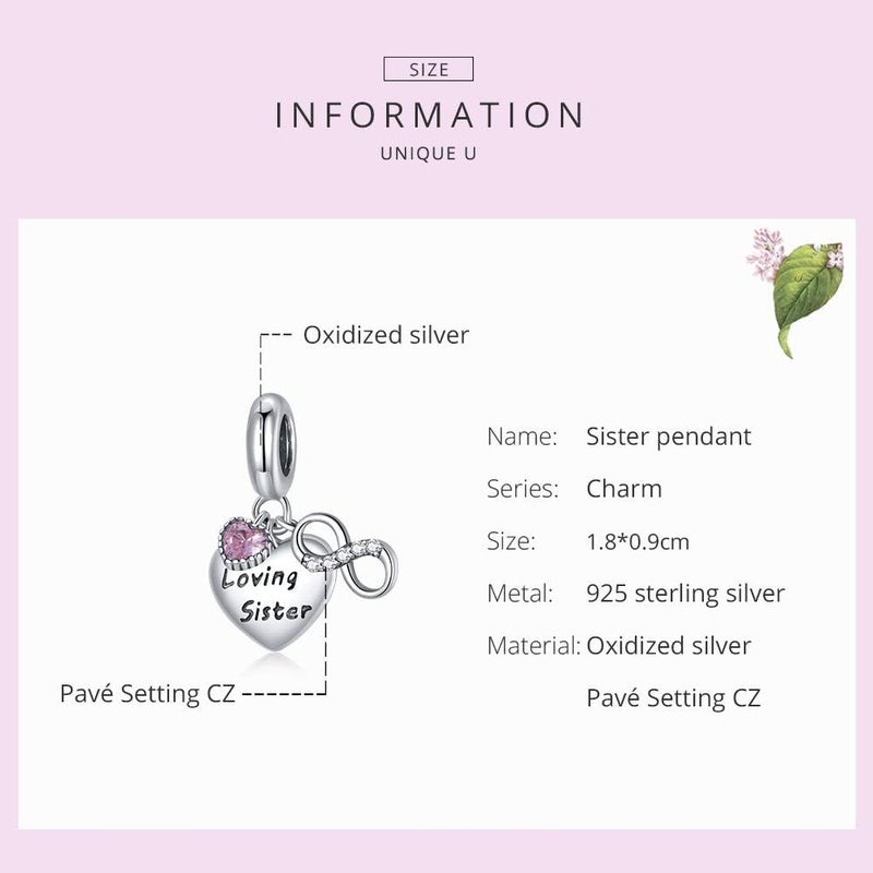 VOROCO Store Charm 925 Sterling Silver Bracelet Necklace Pendant Bead Charms Jewelry Gift for Women Mother Daughter Grandma Family Friends - Image 3